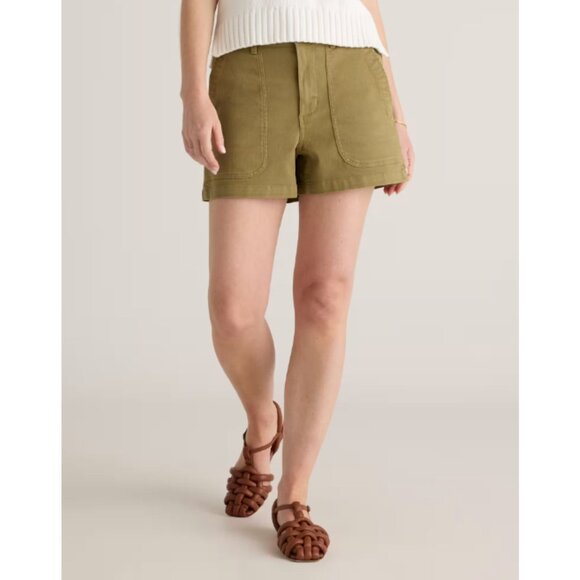 Quince Green Organic Stretch Cotton Twill Utility Shorts Size 16 - 26848 - Picture 2 of 11